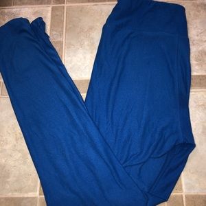 One size solid royal blue leggings